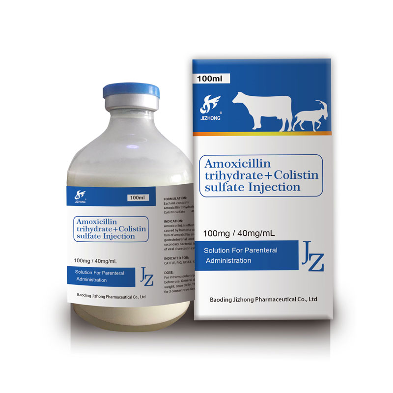 China Amoxicillin trihydrate +Colistin sulfate Injection 10%+4% ...